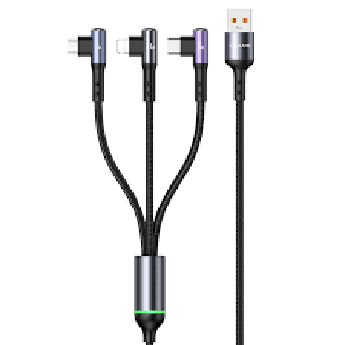 USAMS US-SJ561 U80 3 in 1 Elbow Fast Charging Digital Data Cable 66W
